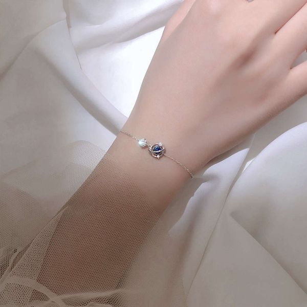 s925 star bracelet korean version ins style design silver simple personality student friend's hand, Black
s925 star bracelet korean version ins style design silver simple personality student friend's hand, Black