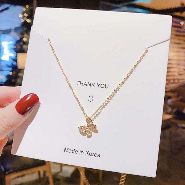 net red butterfly pendant femininity korea east gate necklace advanced fashion titanium steel lock bone chain, Black
net red butterfly pendant femininity korea east gate necklace advanced fashion titanium steel lock bone chain, Black