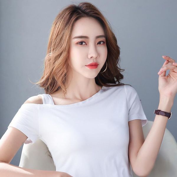 women's t-shirt summer white solid short sleeve t-shirts women casual off the shoulder tees female simple basic tshirts for ladies 202
women's t-shirt summer white solid short sleeve t-shirts women casual off the shoulder tees female simple basic tshirts for ladies 202