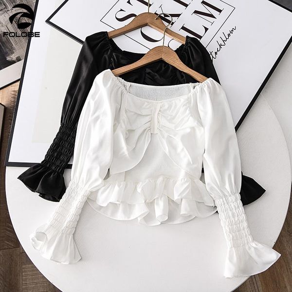 women's blouses & shirts folobe 2021 spring korean white blouse shirt women flare sleeve knitted patchwork pleated ruffles short femal
women's blouses & shirts folobe 2021 spring korean white blouse shirt women flare sleeve knitted patchwork pleated ruffles short femal