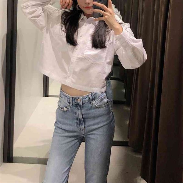 summer women's casual solid color lapel long sleeve pocket decoration loose short shirt 210430, White
summer women's casual solid color lapel long sleeve pocket decoration loose short shirt 210430, White
