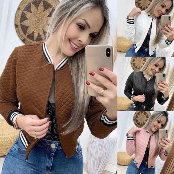 women's jackets argyle lattice baseball suit female 2021 autumn/winter fashion style long-sleeve zipper slim short coat top, Black;brown
women's jackets argyle lattice baseball suit female 2021 autumn/winter fashion style long-sleeve zipper slim short coat top, Black;brown