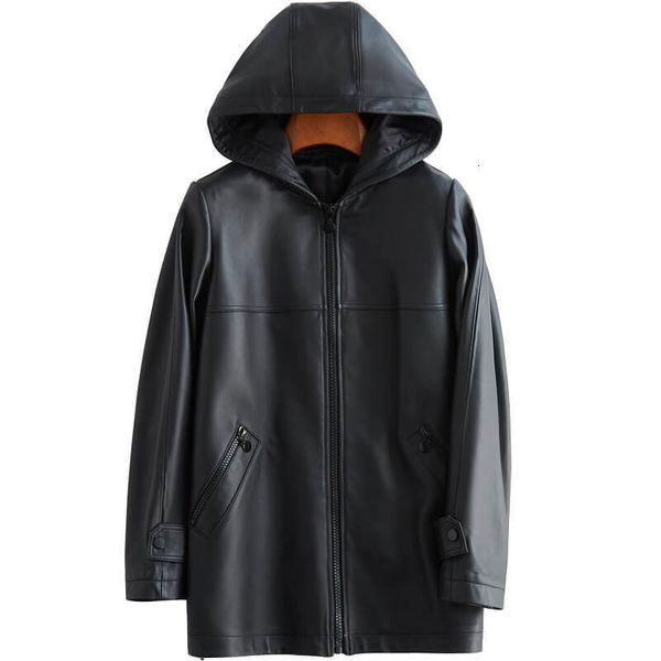 nerazzurri black faux with hood long sleeve zippers pu coat for women women's leather jacket 4xl 201124
nerazzurri black faux with hood long sleeve zippers pu coat for women women's leather jacket 4xl 201124