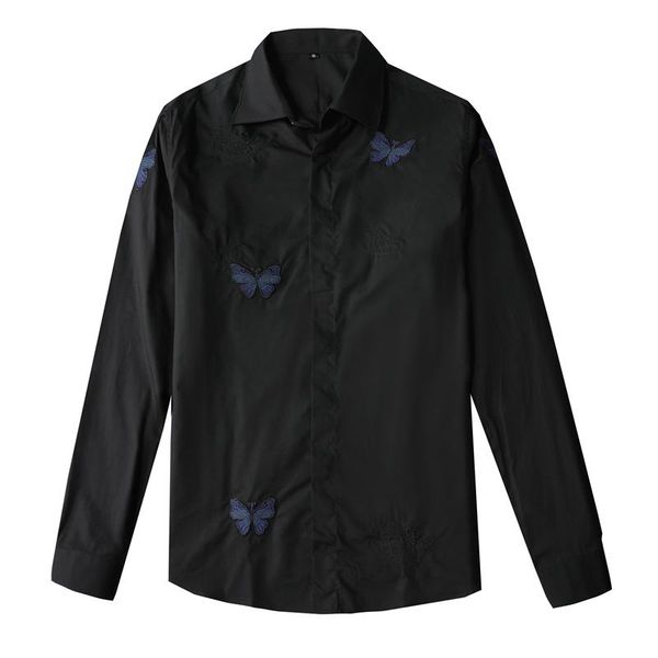 men long sleeve shirts embroidery slim square collar black blouse fashion autumn office single breasted shirt men's casual, White;black
men long sleeve shirts embroidery slim square collar black blouse fashion autumn office single breasted shirt men's casual, White;black