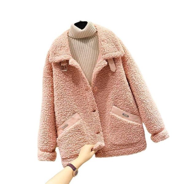 women's wool & blends lamb plush fur coat ladies 2021 autumn winter jacket style short outwear women granular velvet overcoat loose cha, Black
women's wool & blends lamb plush fur coat ladies 2021 autumn winter jacket style short outwear women granular velvet overcoat loose cha, Black