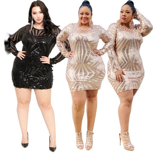 plus size women's geometric sequins tight perspective year christmas party bar dress casual dresses, Black;gray
plus size women's geometric sequins tight perspective year christmas party bar dress casual dresses, Black;gray