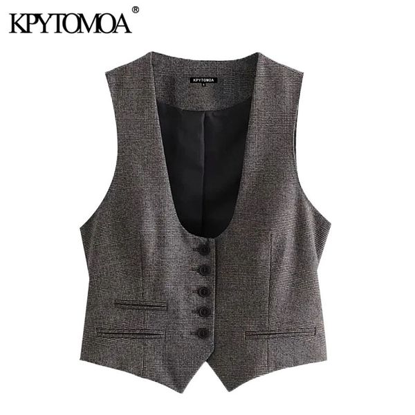 women fashion single breasted check waistcoat vintage sleeveless back tab female vest coat chic 210416, Black;white
women fashion single breasted check waistcoat vintage sleeveless back tab female vest coat chic 210416, Black;white