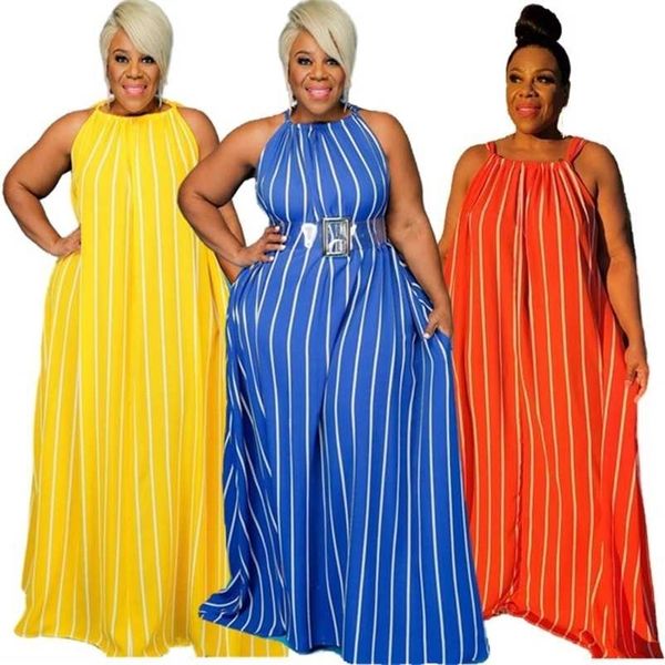 l-4xl plus size dresses women summer wholesale items slip stripe loose big hem full length elegant dress party drop 211106, Black
l-4xl plus size dresses women summer wholesale items slip stripe loose big hem full length elegant dress party drop 211106, Black