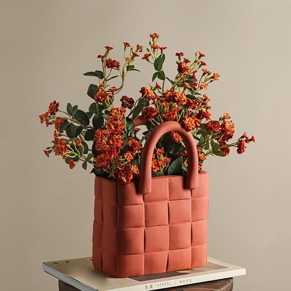 decorative flowers & wreaths 1pcs nordic morandi creative handbag ceramic vase flower arrangement entrance deskornaments home decoration
decorative flowers & wreaths 1pcs nordic morandi creative handbag ceramic vase flower arrangement entrance deskornaments home decoration