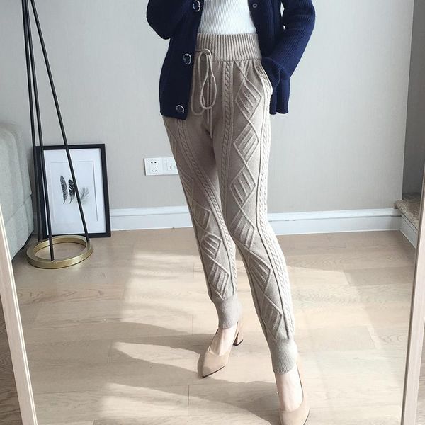 women's pants & capris 2021 time-limited casual regular none women cashmere knit straight high waist thick elastic diamond shaped trous, Black;white
women's pants & capris 2021 time-limited casual regular none women cashmere knit straight high waist thick elastic diamond shaped trous, Black;white