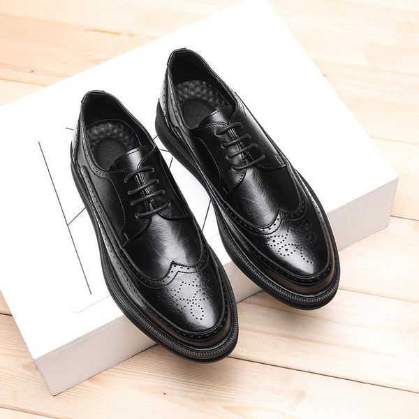 dress shoes oxford for men fashion brogue men's leather formal comfortable office mens wedding party male shoe, Black
dress shoes oxford for men fashion brogue men's leather formal comfortable office mens wedding party male shoe, Black
