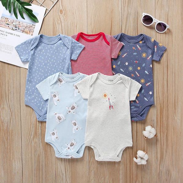summer 5pcs sets born baby clothes cartoon jumpsuit short sleeve cotton print toddler boy girl romper jumpsuits, Blue
summer 5pcs sets born baby clothes cartoon jumpsuit short sleeve cotton print toddler boy girl romper jumpsuits, Blue