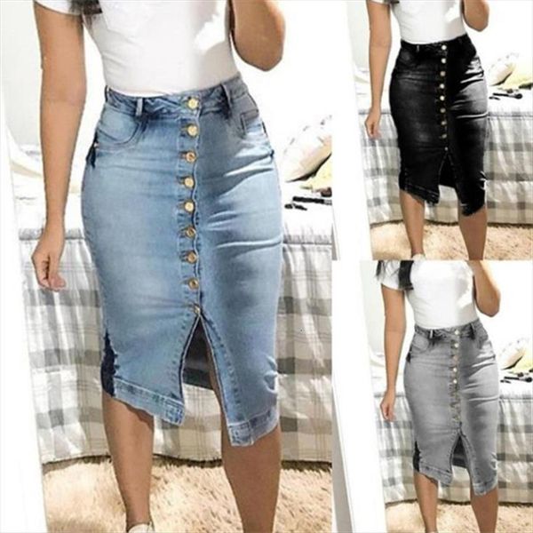 fashion high waist denim distressed womens skirt jeans bodycon long buttons pockets split bandage, Black
fashion high waist denim distressed womens skirt jeans bodycon long buttons pockets split bandage, Black