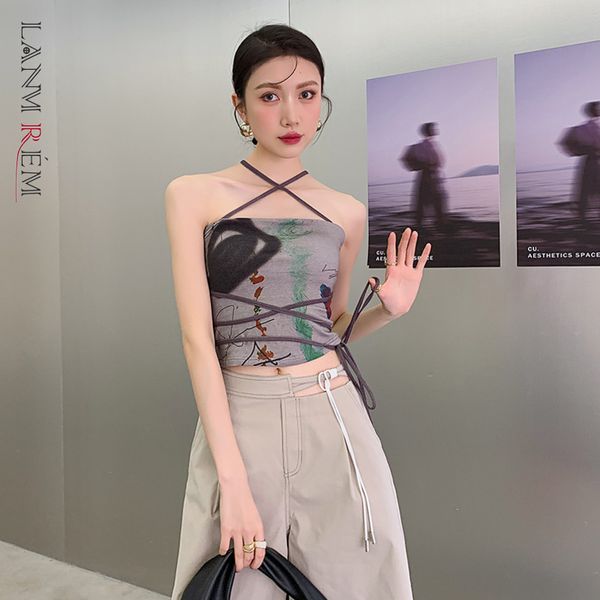 women print cross bandage vest slim fit lady hollow out fashion tide summer 2h119 210507, White
women print cross bandage vest slim fit lady hollow out fashion tide summer 2h119 210507, White
