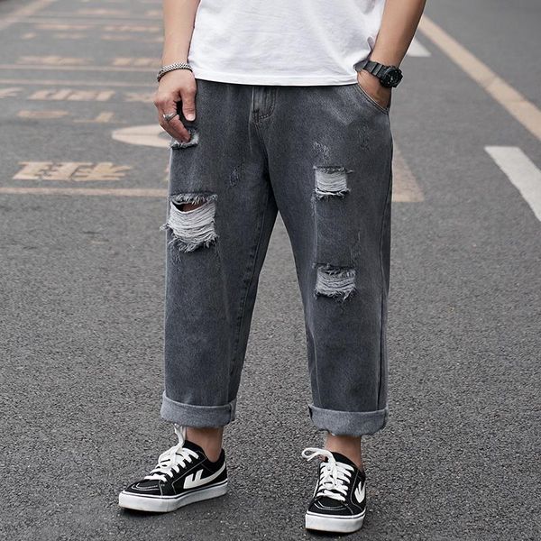 men's jeans oversized men 44 46 48 plus size ripped hole tassel straight loose wide legs male casual denim trousers cargo pants, Blue
men's jeans oversized men 44 46 48 plus size ripped hole tassel straight loose wide legs male casual denim trousers cargo pants, Blue