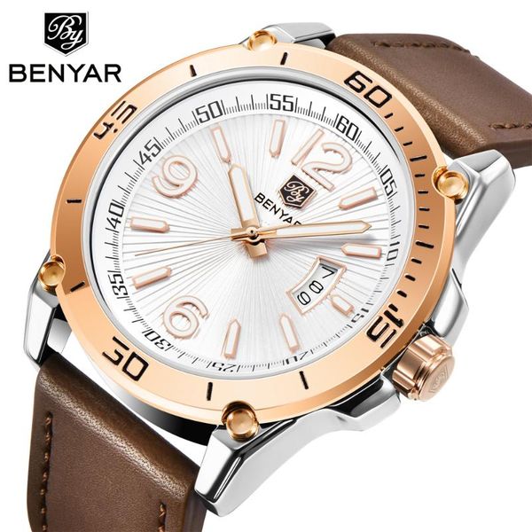 wristwatches benyar 5166 mens watch brand luuxury leather quartz clock male casual waterproof sport chronograph watches relogio masculin, Slivery;brown
wristwatches benyar 5166 mens watch brand luuxury leather quartz clock male casual waterproof sport chronograph watches relogio masculin, Slivery;brown