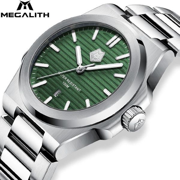 wristwatches megalith quartz watches for men fashion brand daily waterproof analog watch clock casual silver green steel wrist, Slivery;brown
wristwatches megalith quartz watches for men fashion brand daily waterproof analog watch clock casual silver green steel wrist, Slivery;brown