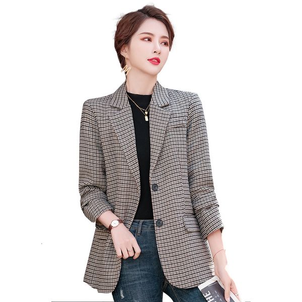 women's suits & blazers 2021 new single breasted ladies plaid blazer fashion women spring autumn loose casual korean design jacket coat, White;black
women's suits & blazers 2021 new single breasted ladies plaid blazer fashion women spring autumn loose casual korean design jacket coat, White;black