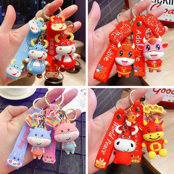 keyring keychain 2021 year of the ox gift taurus doll key chain cartoon car pendant bag lovely couple, Silver
keyring keychain 2021 year of the ox gift taurus doll key chain cartoon car pendant bag lovely couple, Silver