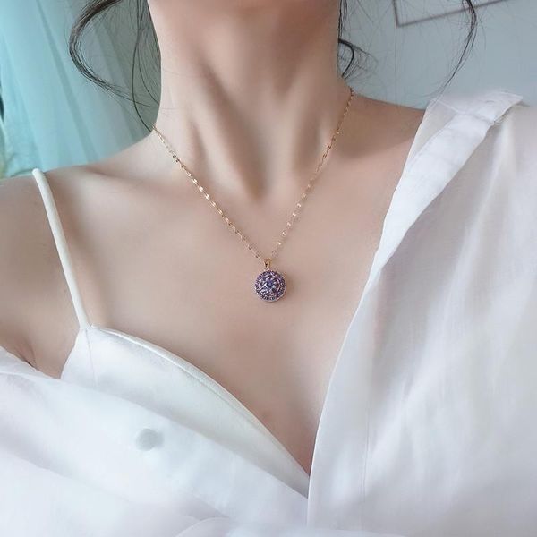 pendant necklaces fashion light zircon titanium steel necklace women's super flash rotatable temperament choke clavicle chain, Silver
pendant necklaces fashion light zircon titanium steel necklace women's super flash rotatable temperament choke clavicle chain, Silver