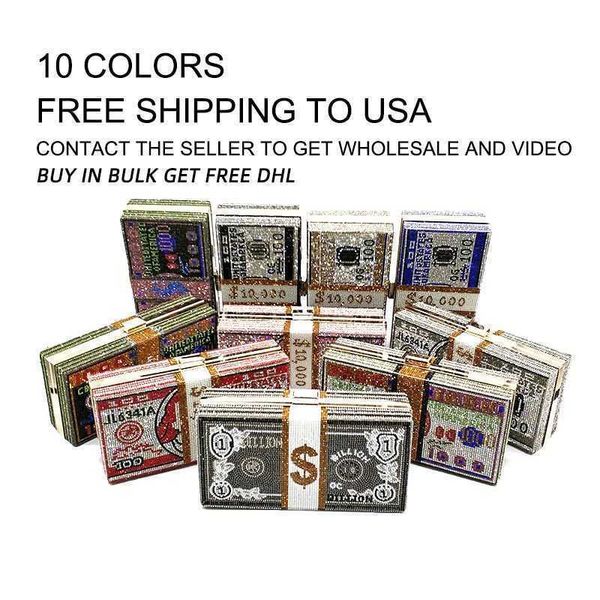 new bag showecomfort01 no usa gift shipping box women evening party stack of funny money purse crystal cross body cash dollar bill bag q1113
new bag showecomfort01 no usa gift shipping box women evening party stack of funny money purse crystal cross body cash dollar bill bag q1113