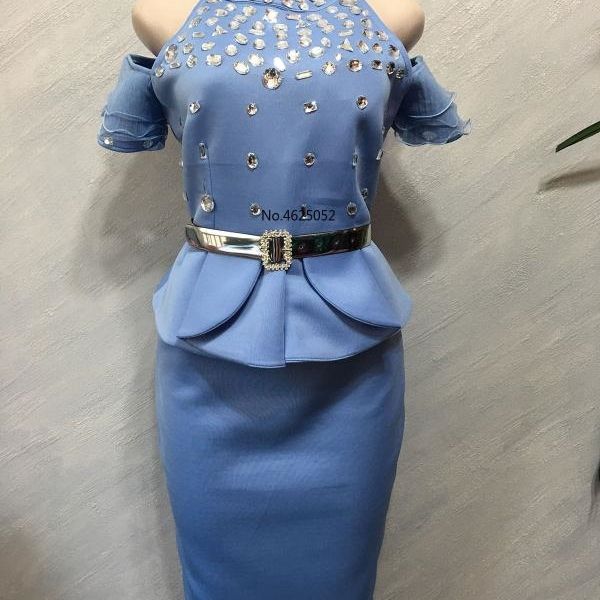 new trendy style evening party dresses autumn two pieces sets match skirt lady african dresses for women, White
new trendy style evening party dresses autumn two pieces sets match skirt lady african dresses for women, White