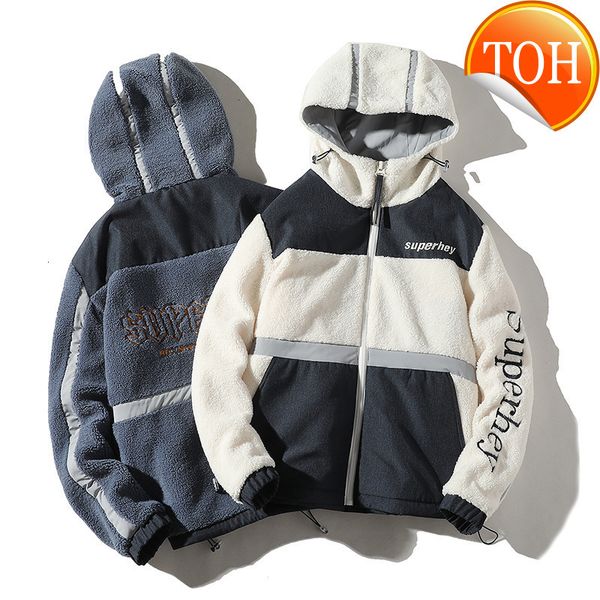 new winter autumn coat and male ins trend hooded men's youth warm jacket color mosaic teddy lamb men, Black
new winter autumn coat and male ins trend hooded men's youth warm jacket color mosaic teddy lamb men, Black