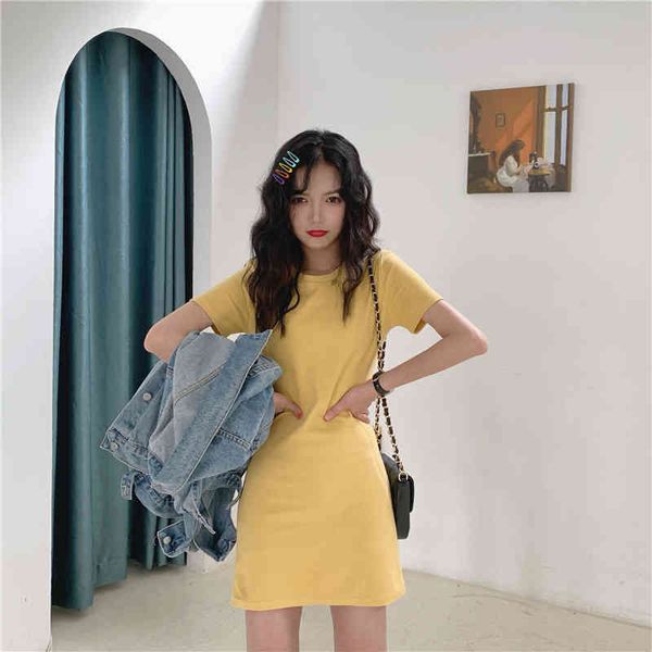 cotton t-shirt dresses summer women long t female bodycon lady short sleeve 210514, Black;gray
cotton t-shirt dresses summer women long t female bodycon lady short sleeve 210514, Black;gray
