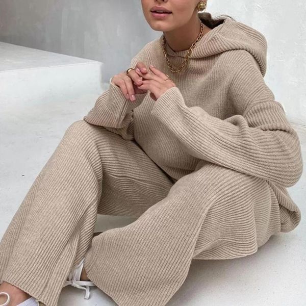women's two piece pants fashion tracksuit suits women set long sleeve hooded and wide leg casual knitted sweater 2 sets, White
women's two piece pants fashion tracksuit suits women set long sleeve hooded and wide leg casual knitted sweater 2 sets, White