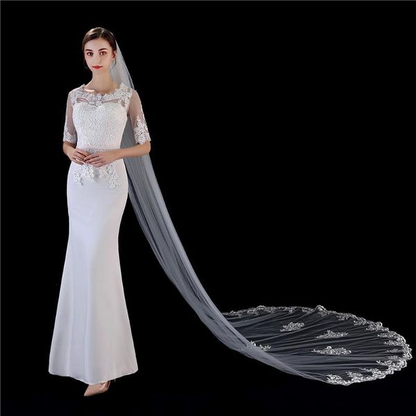 bridal veils wedding veil with comb 2021 classic lace edge one-layer appliqued 3m cathedral s, Black
bridal veils wedding veil with comb 2021 classic lace edge one-layer appliqued 3m cathedral s, Black