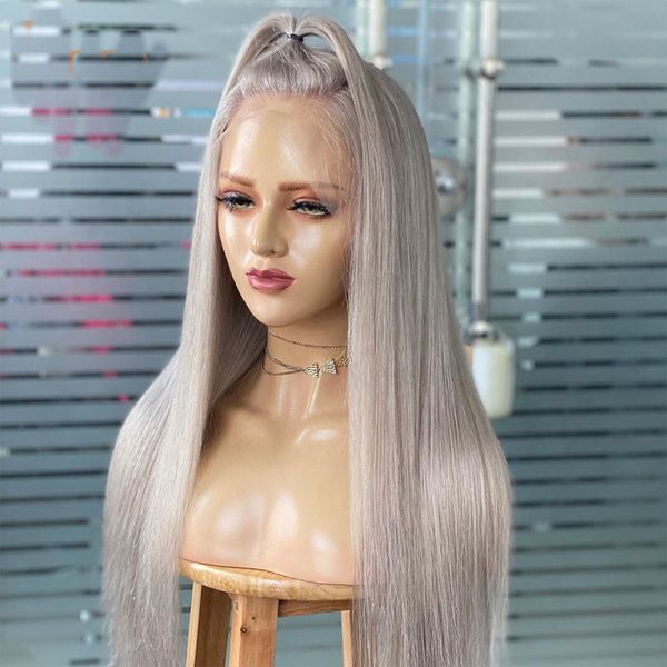 preplucked light gray silky straight colored long hair synthetic with baby hair lace front wig for black women cosply wigs
preplucked light gray silky straight colored long hair synthetic with baby hair lace front wig for black women cosply wigs