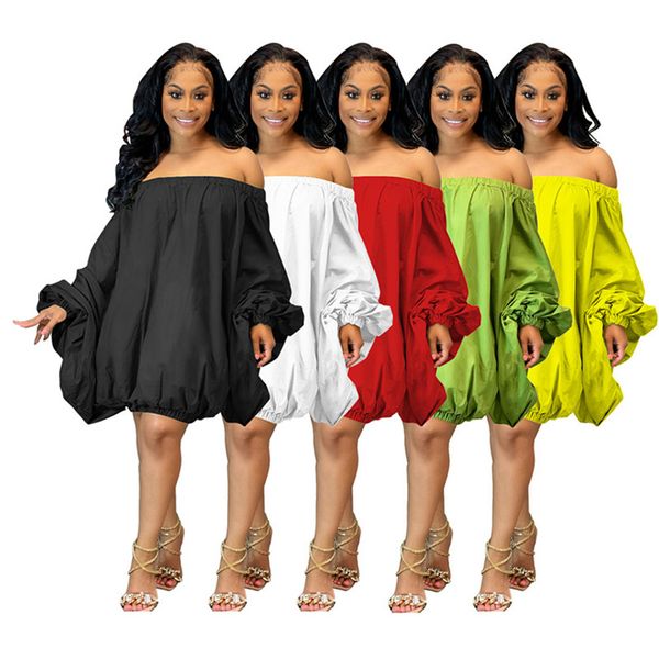 women dresses long sleeve solid color loose clothing fall summer s-2xl slash neck party dress clubwear casual clothes 5575, White;black
women dresses long sleeve solid color loose clothing fall summer s-2xl slash neck party dress clubwear casual clothes 5575, White;black