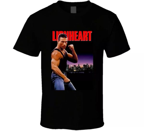 lionheart jean-claude van damme movie fan t shirt, White;black