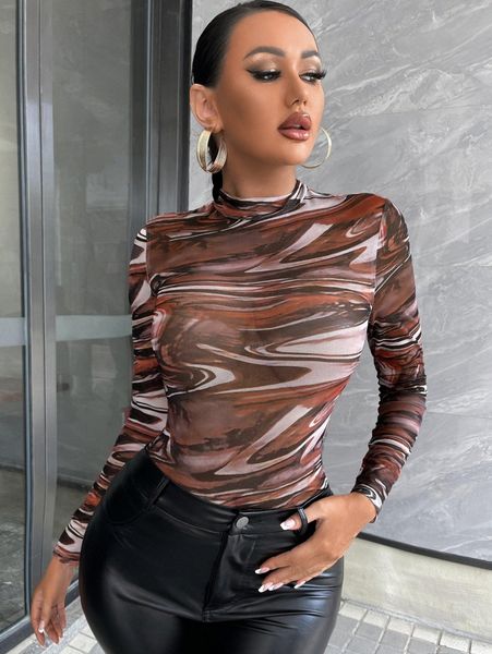 sxy marble print stand neck a0c1#, White
sxy marble print stand neck a0c1#, White