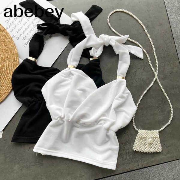 women y2k halter summer korean sleeveless backless slim camisole off shoulder elastic ruched strap tank women's tanks & camis, White
women y2k halter summer korean sleeveless backless slim camisole off shoulder elastic ruched strap tank women's tanks & camis, White