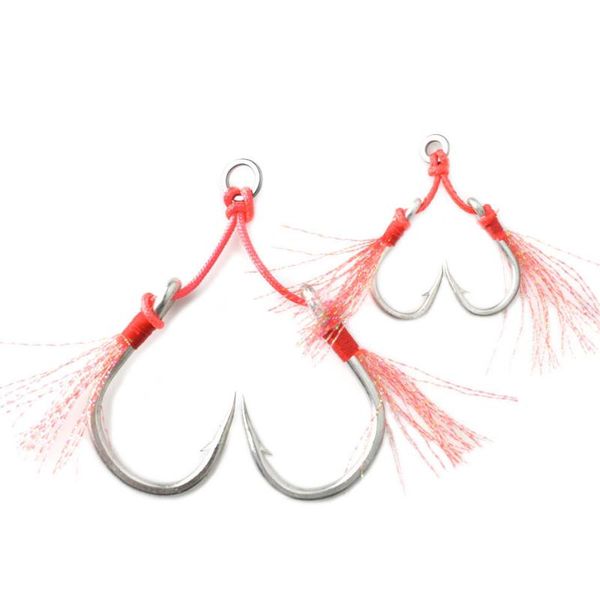 3pair/lot double assist hooks high carbon steel 1/0-11/0# slow jigging pe line with feather sea fishing hook
3pair/lot double assist hooks high carbon steel 1/0-11/0# slow jigging pe line with feather sea fishing hook