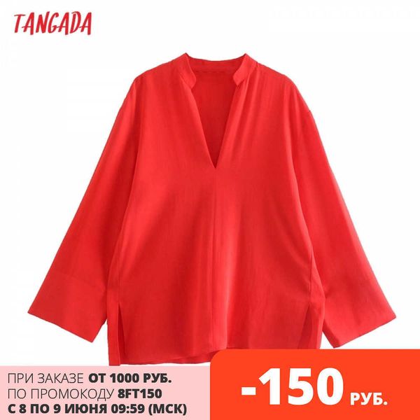 tangada women oversized red shirt blouse long sleeve chic female office lady shirt blusas femininas 5z161 210609, White
tangada women oversized red shirt blouse long sleeve chic female office lady shirt blusas femininas 5z161 210609, White