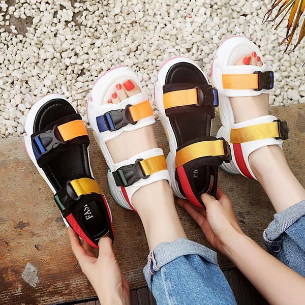 dress shoes open-toed women's sports sandals 2021 wedge hollow out women color matching casual student, Black
dress shoes open-toed women's sports sandals 2021 wedge hollow out women color matching casual student, Black