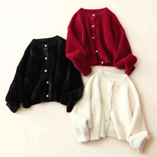 women's knits & tees soft plush pearl buckle imitation mink velvet cropped jacket cardigan winter autumn thick sweater women cardi, White
women's knits & tees soft plush pearl buckle imitation mink velvet cropped jacket cardigan winter autumn thick sweater women cardi, White