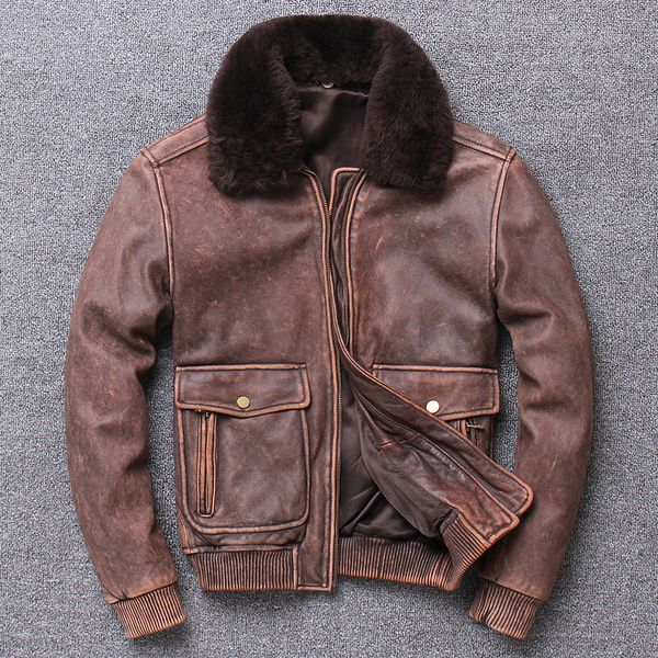 mens brown air force flight leather jacket vintage wool collar plus size genuine cowhide winter russian aviator pilot coat male, Black
mens brown air force flight leather jacket vintage wool collar plus size genuine cowhide winter russian aviator pilot coat male, Black