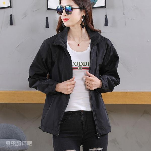 women's jackets 2021 spring autumn women jacket fashion windbreaker female long sleeve casual loose coat outwear plus size c181, Black;brown
women's jackets 2021 spring autumn women jacket fashion windbreaker female long sleeve casual loose coat outwear plus size c181, Black;brown