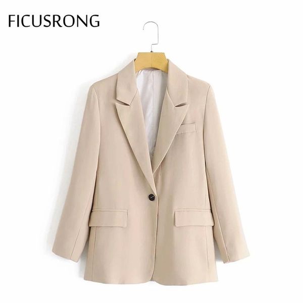 autumn women slim elegant solid blazer lady single button loose suit jacket pockets coats beige women's suits & blazers, White;black
autumn women slim elegant solid blazer lady single button loose suit jacket pockets coats beige women's suits & blazers, White;black