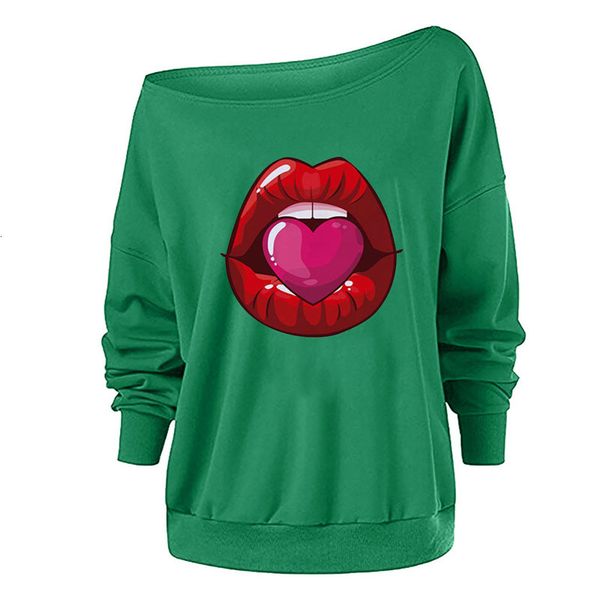 spring autumn womens designer tshirt long sleeve oblique shoulder lips print tees loose female clothing, White
spring autumn womens designer tshirt long sleeve oblique shoulder lips print tees loose female clothing, White