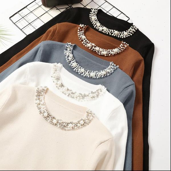 autumn beadings womens sweater o neck pullover long sleeve solid office lady female jumper winter khaki woman sweaters, White;black
autumn beadings womens sweater o neck pullover long sleeve solid office lady female jumper winter khaki woman sweaters, White;black