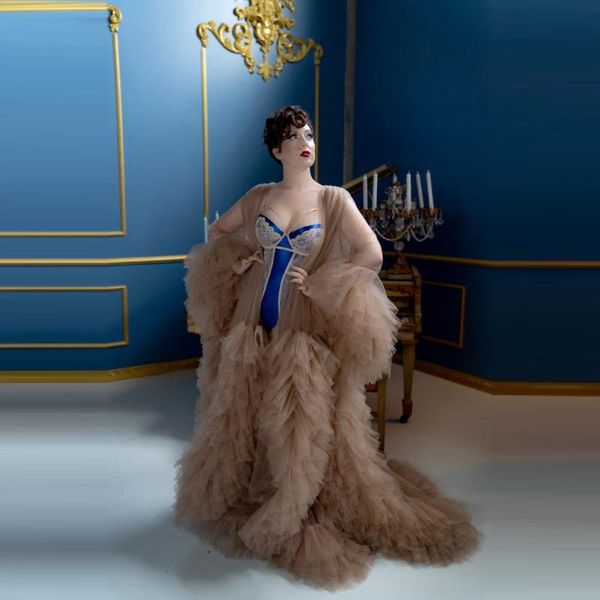 casual dresses tulle robes see thru long puffy sleeves champagne train pleated women dressing gowns for po shoot, Black;gray
casual dresses tulle robes see thru long puffy sleeves champagne train pleated women dressing gowns for po shoot, Black;gray