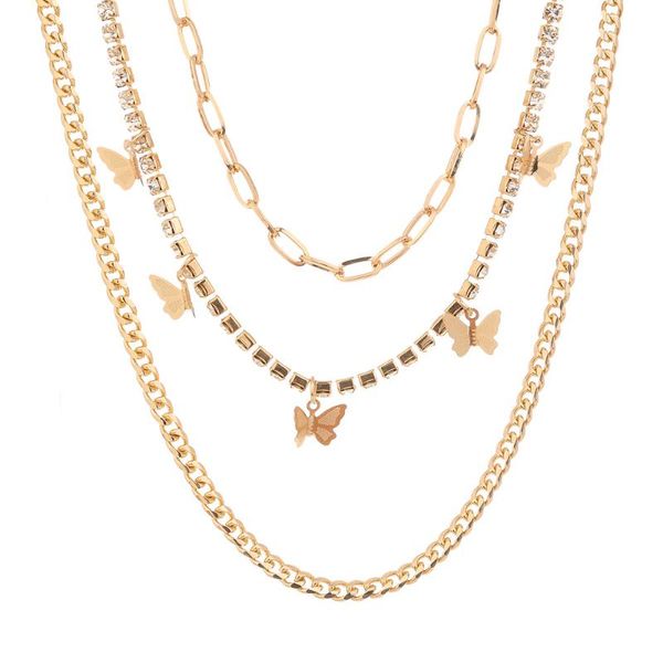 fashion multi layer lock portrait pendants necklaces for women gold metal butterfly necklace chain design jewelry gift chains, Silver
fashion multi layer lock portrait pendants necklaces for women gold metal butterfly necklace chain design jewelry gift chains, Silver