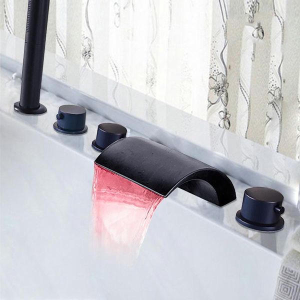 black bronze led bathtub faucet deck mounted bath shower abs handshower basin mixer tap widespread tub sink bathroom sets
black bronze led bathtub faucet deck mounted bath shower abs handshower basin mixer tap widespread tub sink bathroom sets