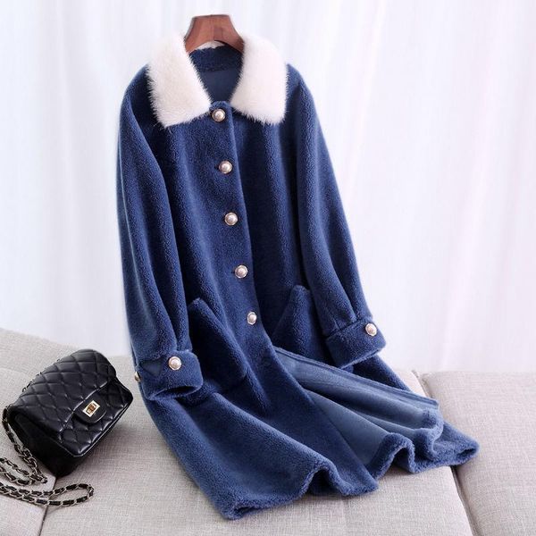 women's fur & faux jacket winter women sheep shearling real coat female mink collar 100% wool coats suede leather jackets my4384 s, Black
women's fur & faux jacket winter women sheep shearling real coat female mink collar 100% wool coats suede leather jackets my4384 s, Black