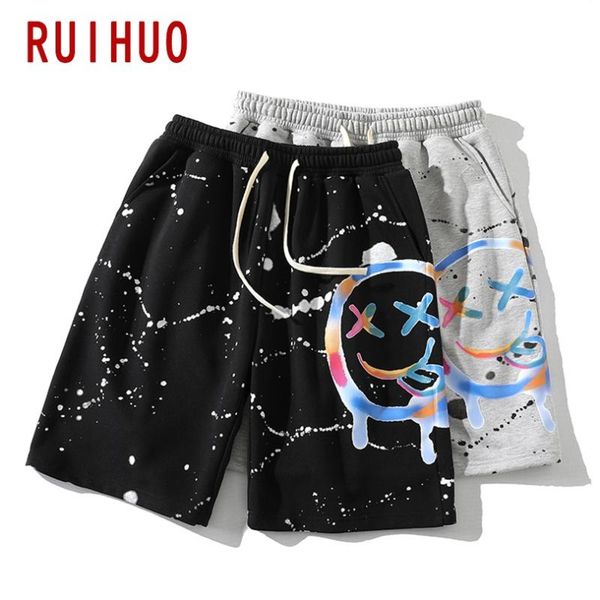 men's shorts ruihuo smile printed casual cotton men clothing streetwear m-3xl 2021 arrivals, White;black
men's shorts ruihuo smile printed casual cotton men clothing streetwear m-3xl 2021 arrivals, White;black
