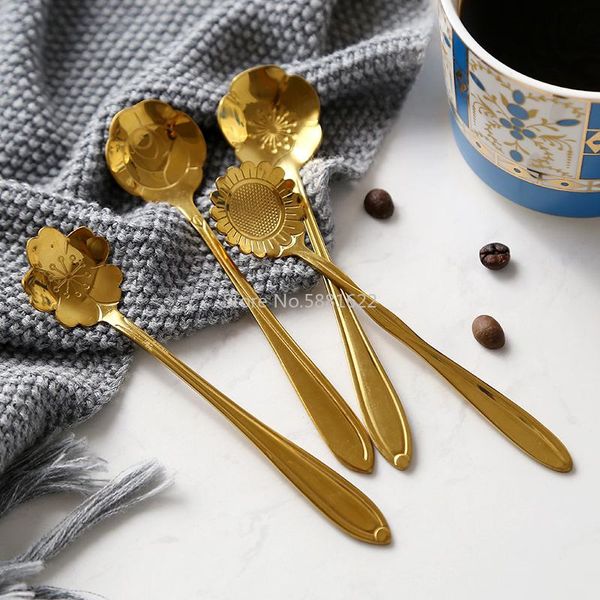 spoons 4pcs stainless steel tea spoon set gold teaspoon small vintage flower coffee mini sugar dessert gift tableware
spoons 4pcs stainless steel tea spoon set gold teaspoon small vintage flower coffee mini sugar dessert gift tableware